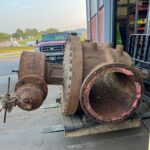 Before 24” Allis Chalmers Rotovalve with Sambo Gearbox and 24” Handwheel Repair